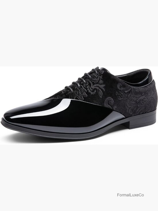 Men\'s Patent Velvet Lace-Up Formal Oxfords Dress Tuxedo Shoes main image 5